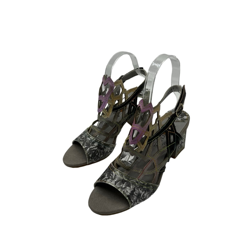 L’Artiste Amora Leather Laser Cut Peep Toe Sandal Size 9 European Size 40 - Picture 8 of 12